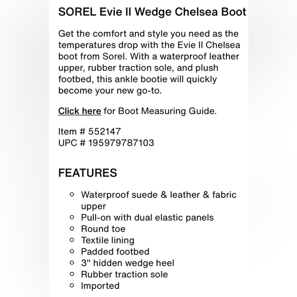 Sorel Women's Evie II Tan Wedge Ankle Boots size 7 - Picture 7 of 8